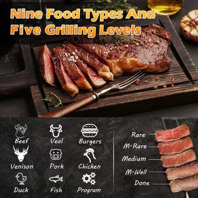 Беспроводной термометр для духовки цифровой кухонный градусник с двумя щупами в