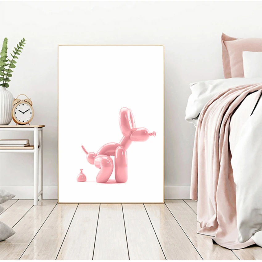 

Contemporary Art Picture Painting Balloon Dog Print Modern Poster Bathroom Wall Decor Toilet Sign Popart Prints Home Decoration