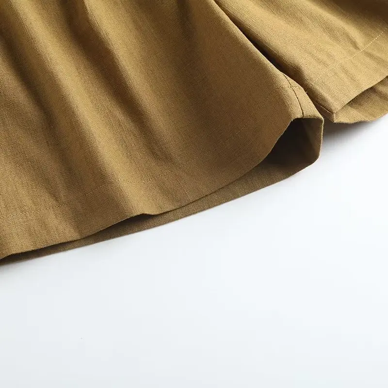 Elmsk Fashion Office Lady Bermuda Vintage Loose Shorts Indie Folk Casual Linen Shorts Women For 2023 Summer