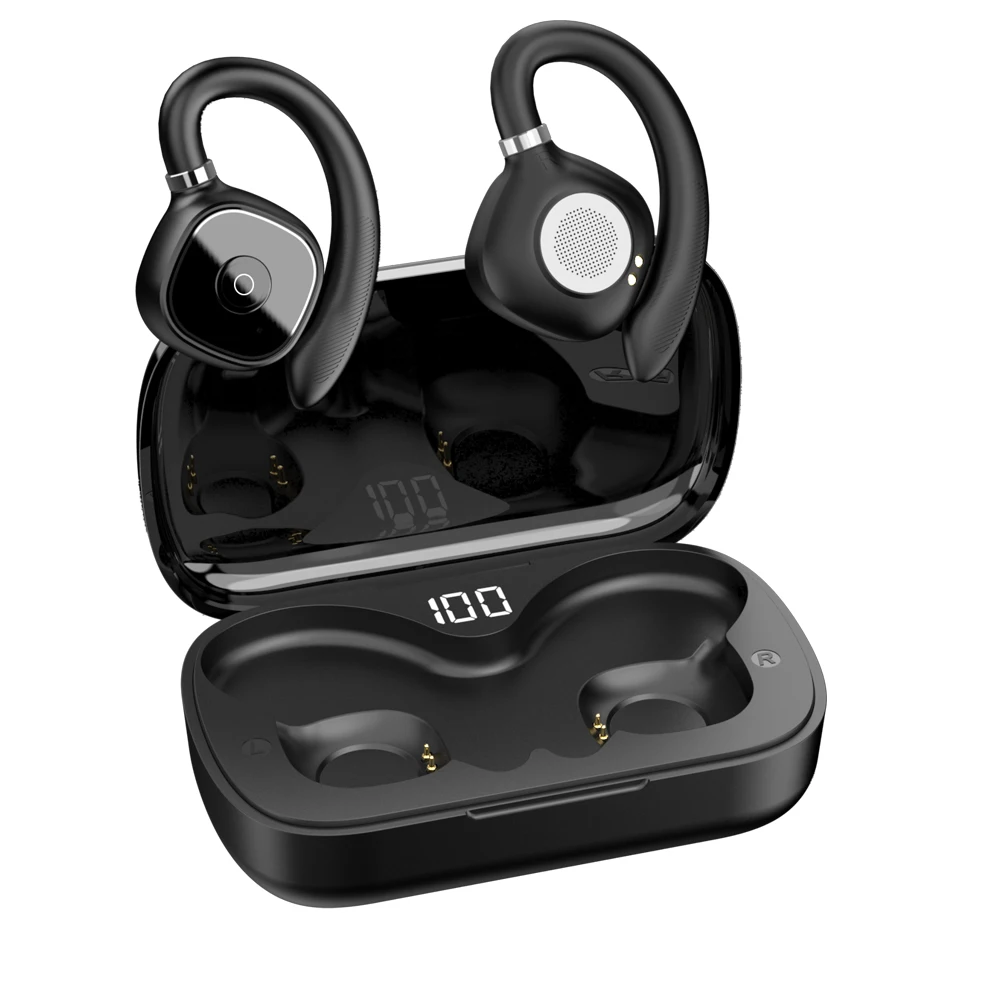 

True Wireless Air Conduction Headphones Outdoor Sports Running IPX5 Fone Bluetooth 5.3 Earphones With Microphone Touch Control