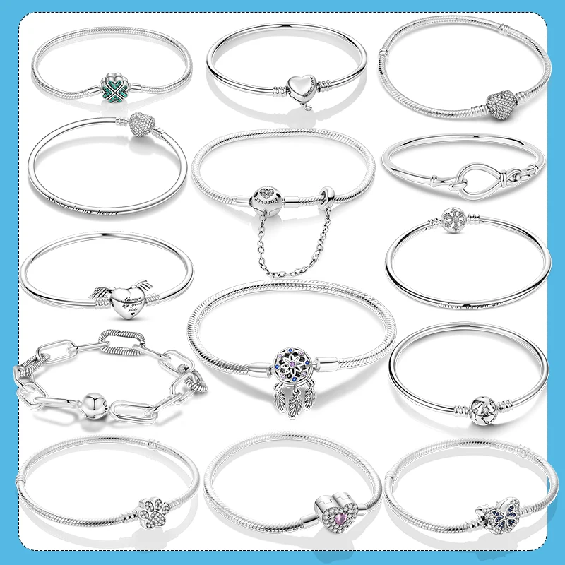 Женский браслет из серебра 925 пробы браслет-цепочка с узлом бесконечности для