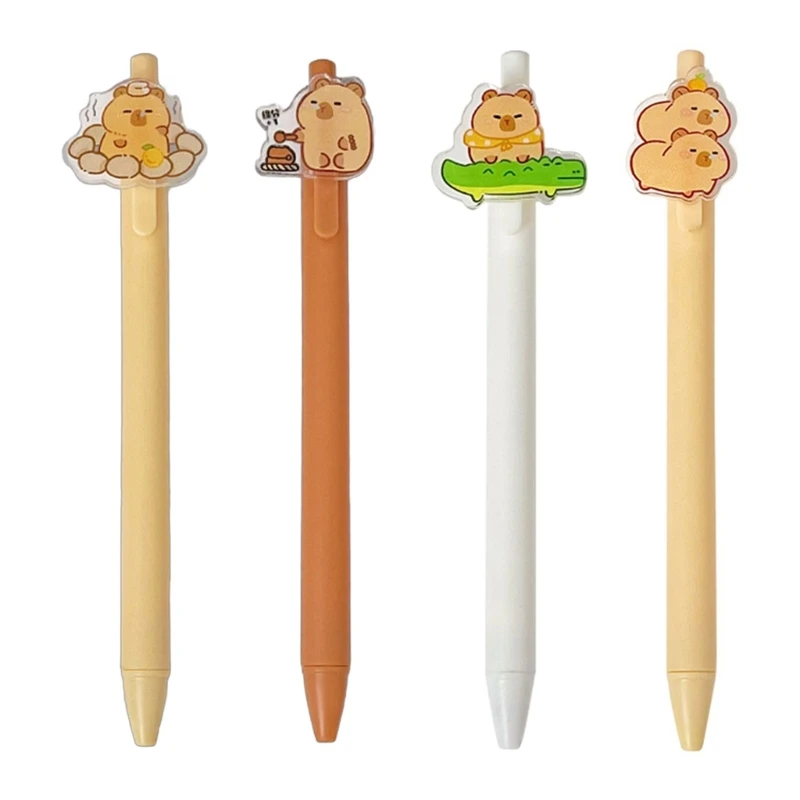 10 шт. выдвижная гелевая ручка с зажимом для ручки жидкая Мультяшная 0 5 мм