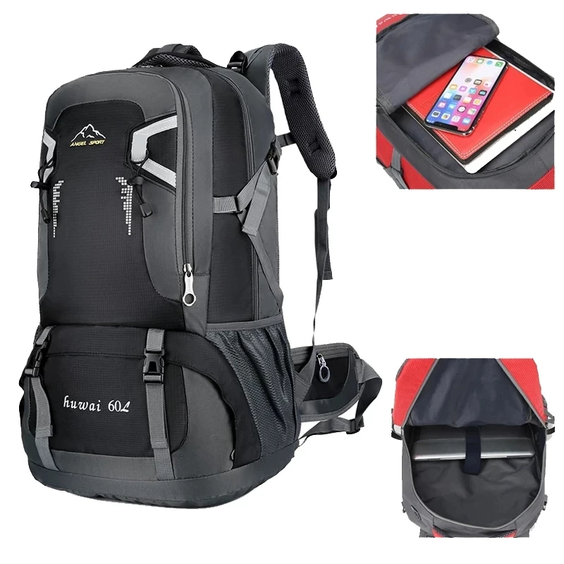 Men's 60L Waterproof Backpack Travel Rucksack Outdoor Camping Hiking Backpack Sports Bag Casual Pack For Male Female Women