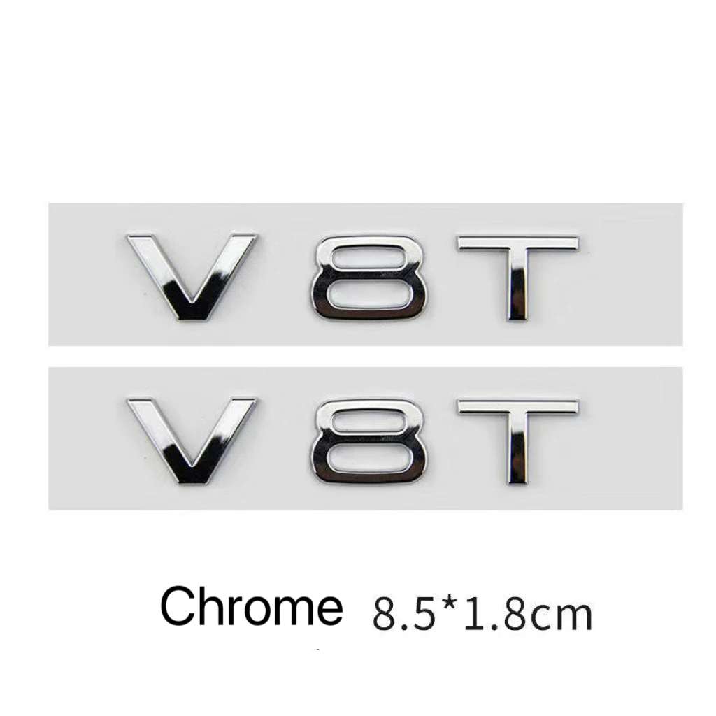 Фото 3d ABS автомобильные буквы V10 V8T V6T логотип автомобильное крыло боковая эмблема значок наклейка для A6 C7 S4 A4 B7 SQ7 R8 S8 S6 наклейка аксессуары №5