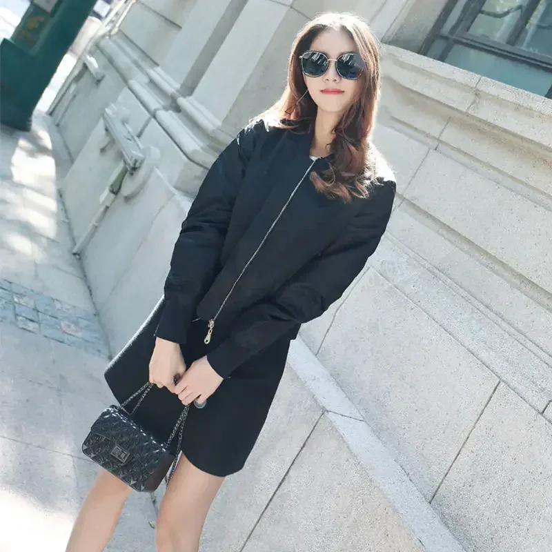 Зимние однотонные женские бейсбольные пальто-авиаторы короткие элегантные