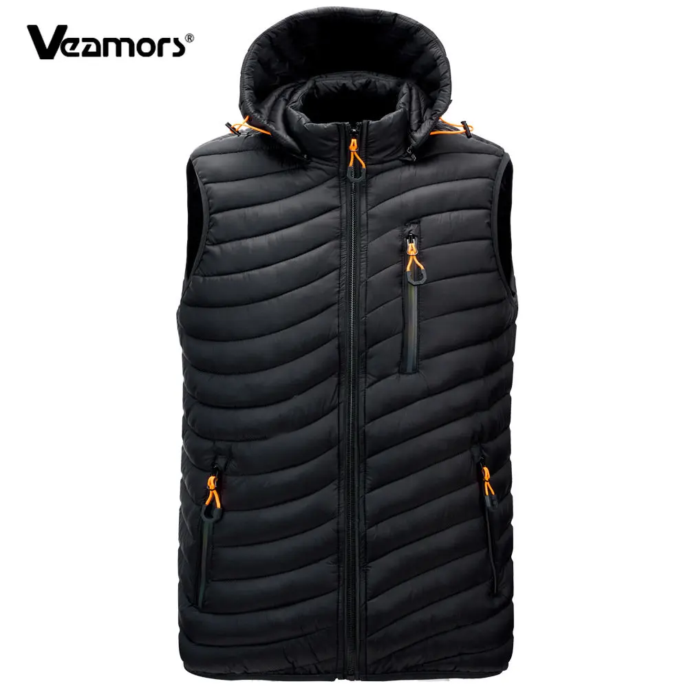 

Мужской легкий теплый жилет с капюшоном для гольфа, теплая зимняя куртка без рукавов, модное повседневное ветрозащитное пальто для пеших прогулок и путешествий
