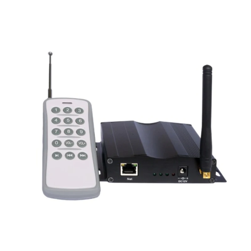 

IP Remote Control Panel with handheld control unit and a wall-mounted installation (control distance of 300 meters)