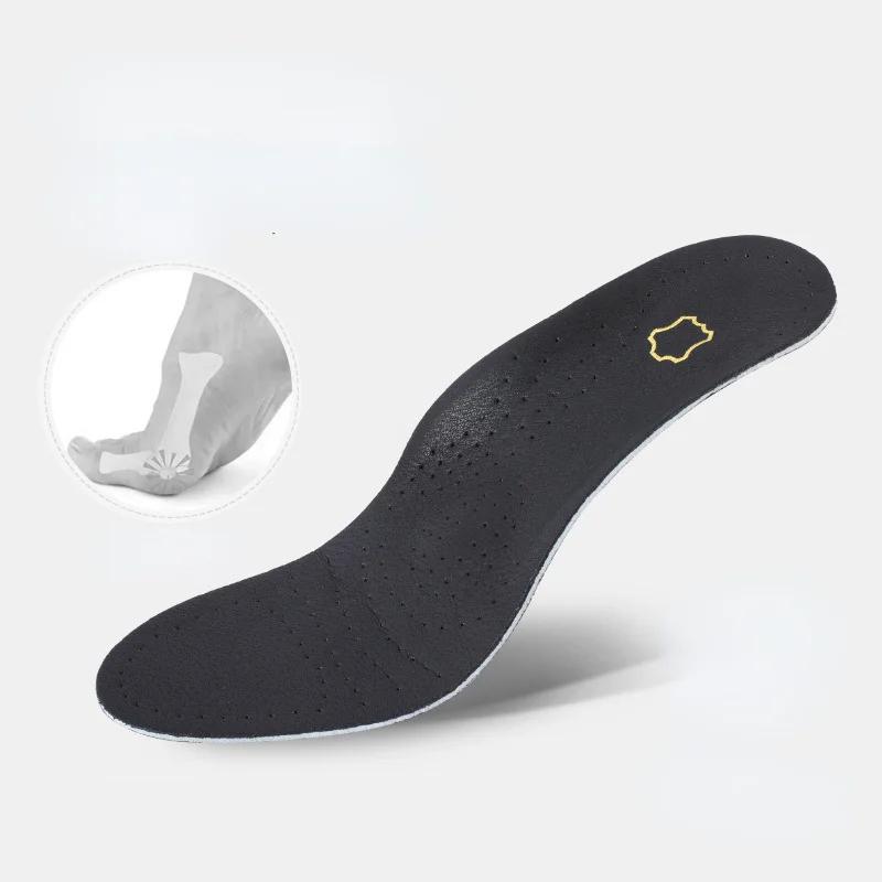 Leather Orthopedic Foot Care Insole Leather Latex Antibacterial Active Carbon Orthotic Arch Support Instep Flat Foot Shoes Pad