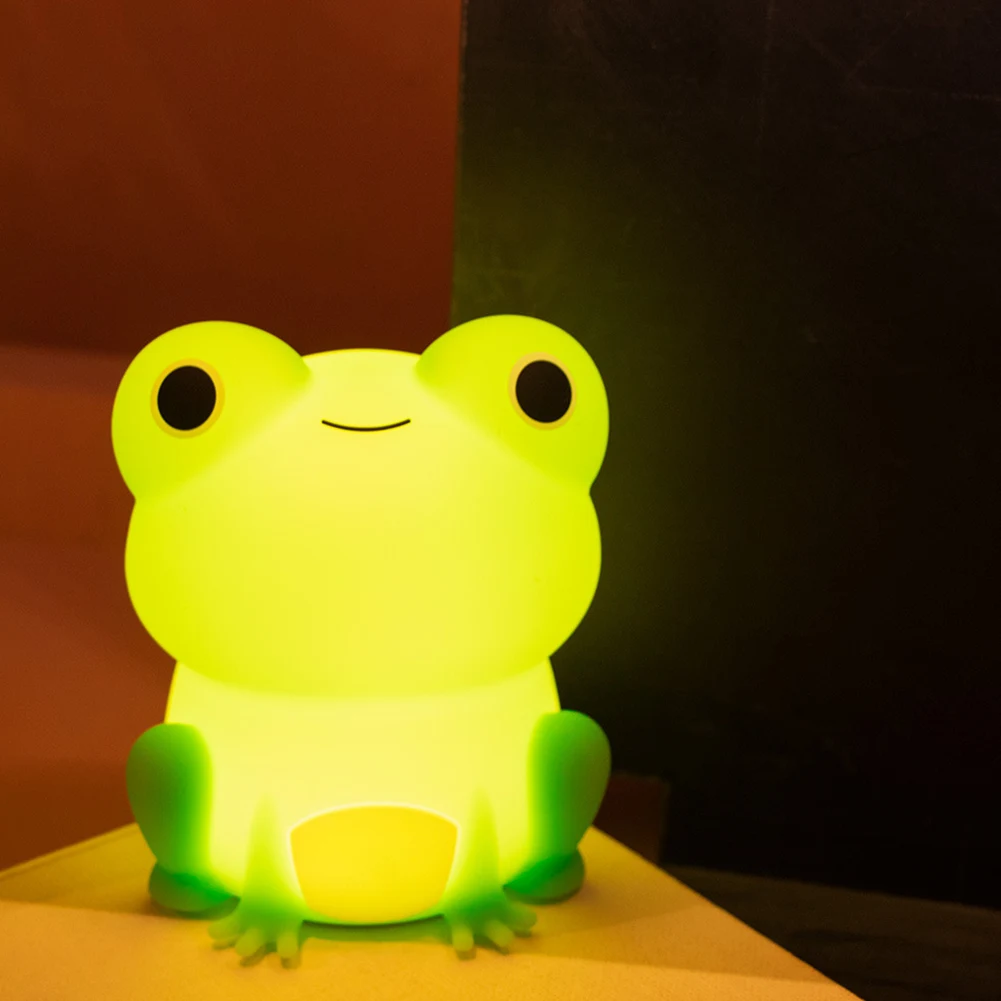 

Frog LED Night Light Rechargeable Silicone Companion Sleeping Light 7 Color Change 1200mAH Battery Operated Gifts for Boys Girls