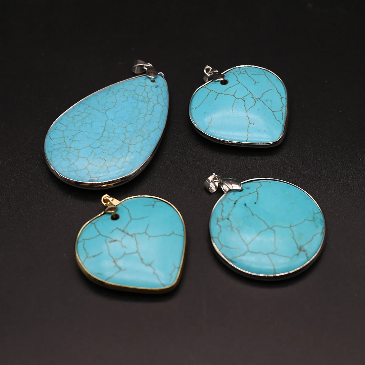 Купи Natural Blue Turquoises Pendant Charms Natural Agates Stone Pendant for Women Men Making DIY Jewerly Necklace Accessories за 134 рублей в магазине AliExpress