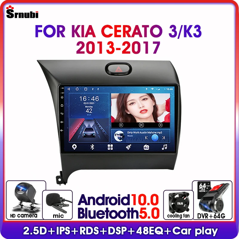 

Android 11 для Kia K3 Cerato Forte 2013-2017 3 YD тюнер Автомагнитола мультимедийный видеоплеер навигация 2 Din DVD головное устройство Carplay