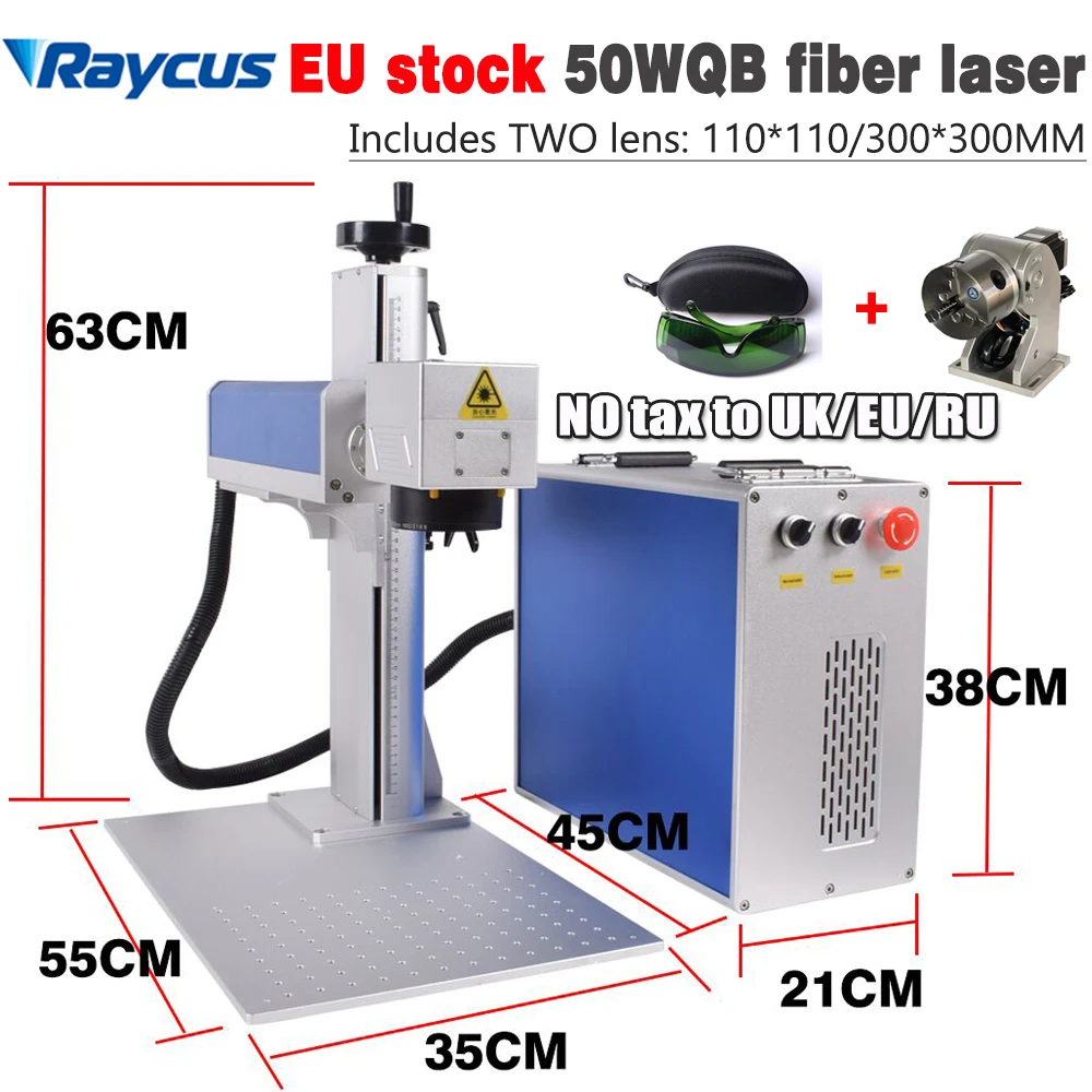 На складе ЕС Galvo Laser Raycus 50W(QB) волоконная лазерная маркировочная машина Лазерное