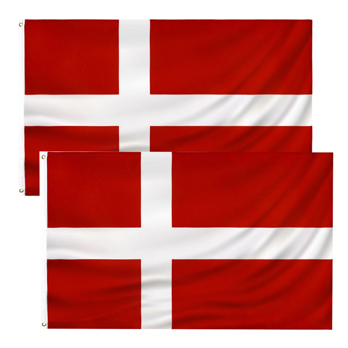 

2pcs Denmark Flag 90x150cm Danish Dane National Flags Polyester Vivid Color and Fade Proof with Brass Grommets