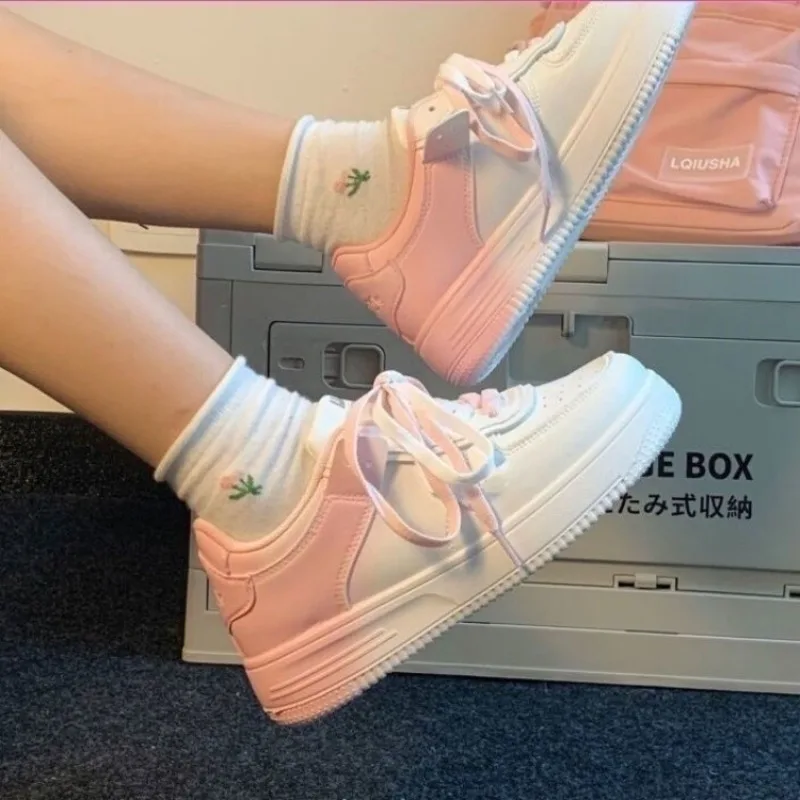 

2023 Platform Sports Shoes Flat Female Sneakers Women Tennis Spring Casual Vulcanize Black Fashion Harajuku Thick-sole Sneakers