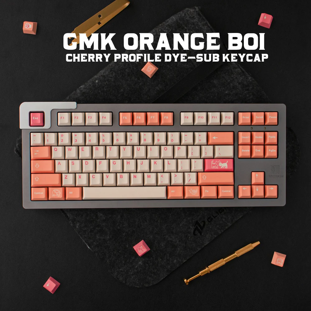 

PBT 137 Key Clone GMK Orange Boi Keycaps Cherry Profile DYE-Sub Mechanical Keyboard Keycap For MX Switch With 6.25U 7U Space Bar
