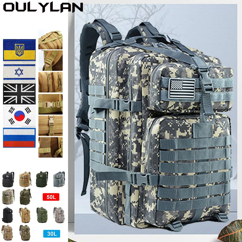 

Водонепроницаемые рюкзаки для кемпинга 900D, нейлоновый военный тактический Мужской рюкзак 30 л/50 л, женские походные сумки, уличная сумка для походов и охоты
