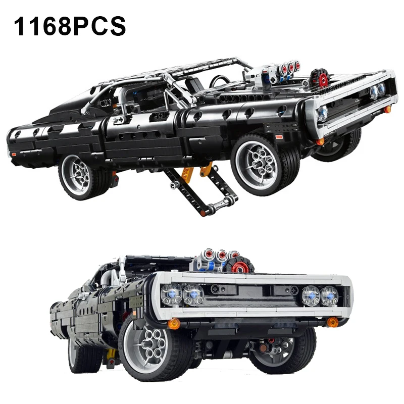 

1168PCS Technical Dodge Charger Racing Car Model Building Blocks 42111 Bricks Toys in Movie Fast Furious Gift For Boys Kids