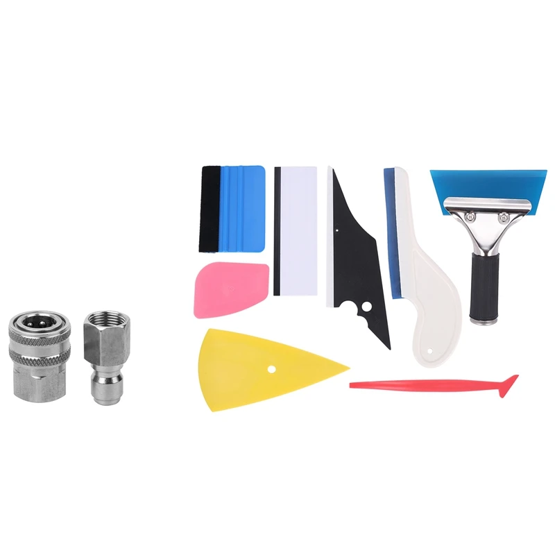 

Stainless Steel Pressure Washer Adapter Set G3/8 Inch & Window Tint Tool Kit Vinyl Wrap Film Wrapping Tool