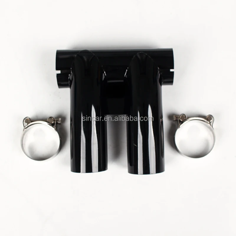 

Double car exhaust pipe two outlets black-plated tube auto exhaust pipes for Porsche 718 car models auto spare parts