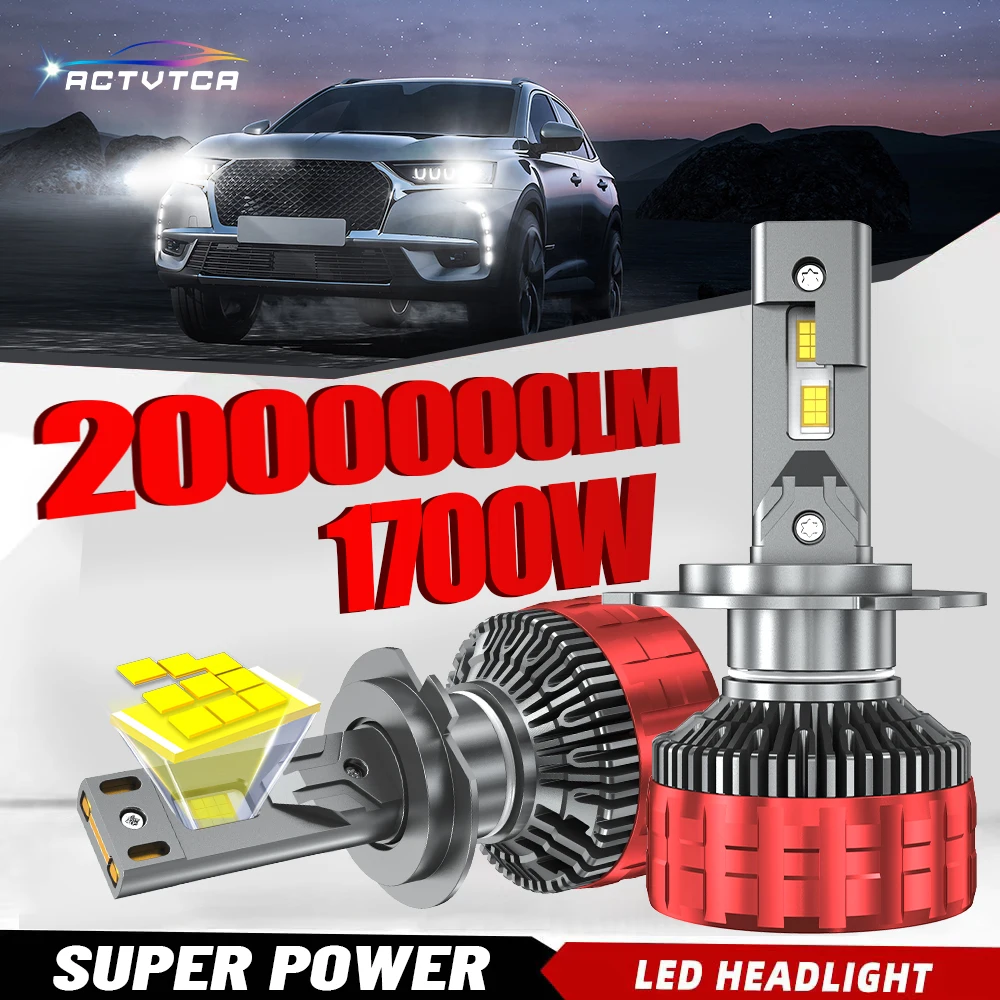 Фото ACTVTCA H4 H7 LED CANBUS H11 H1 9005 HB3 9006 HB4 H8 H9 9012 Светодиодные фары 120 Вт Высокая мощность 6000K Автомобильные фары №1