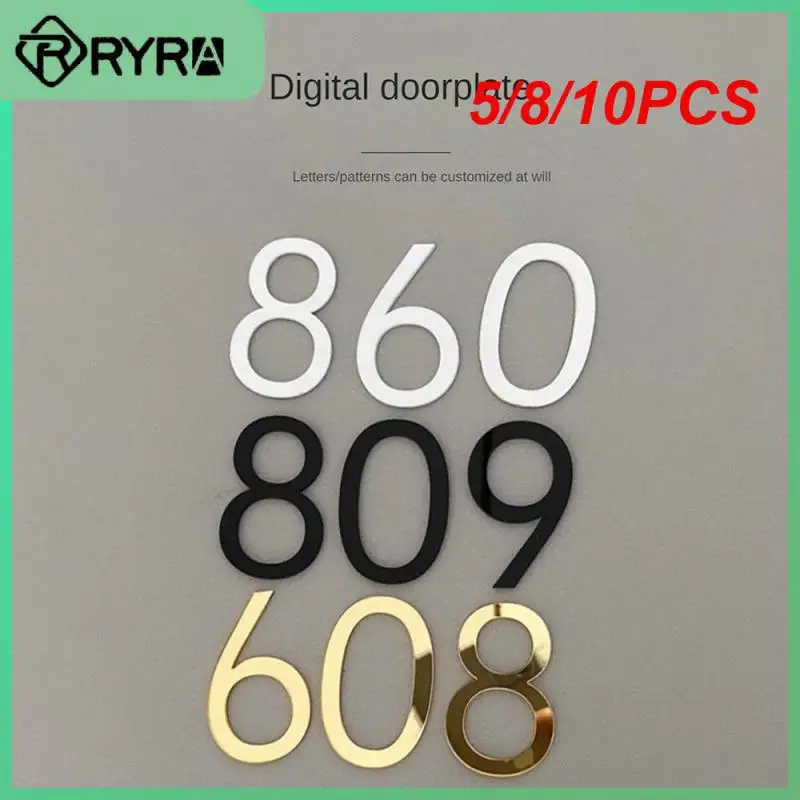 

5/8/10PCS Floating Exterior House Number Building Acrylic On The Door Extra Large Apartment Metal Building Modern Number Signs