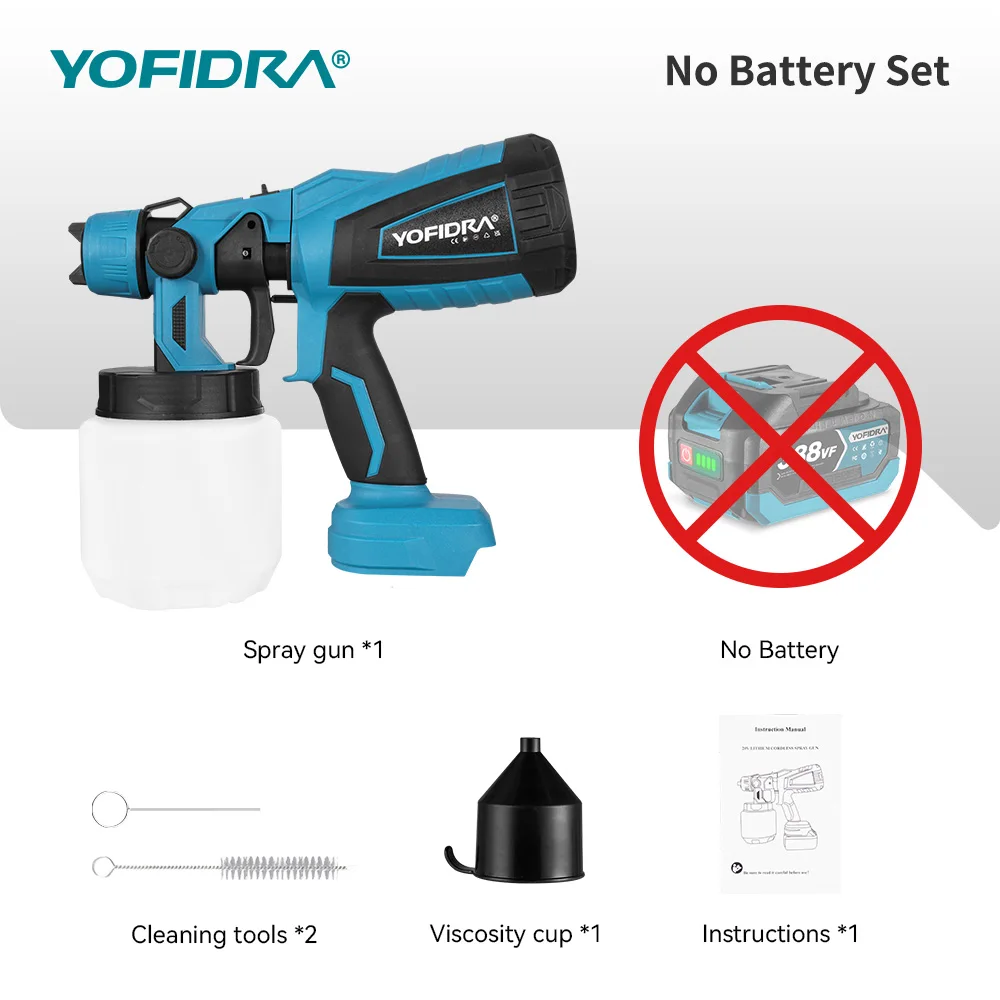 

YOFIDRA Беспроводной электронный распылитель краски 1000 мл