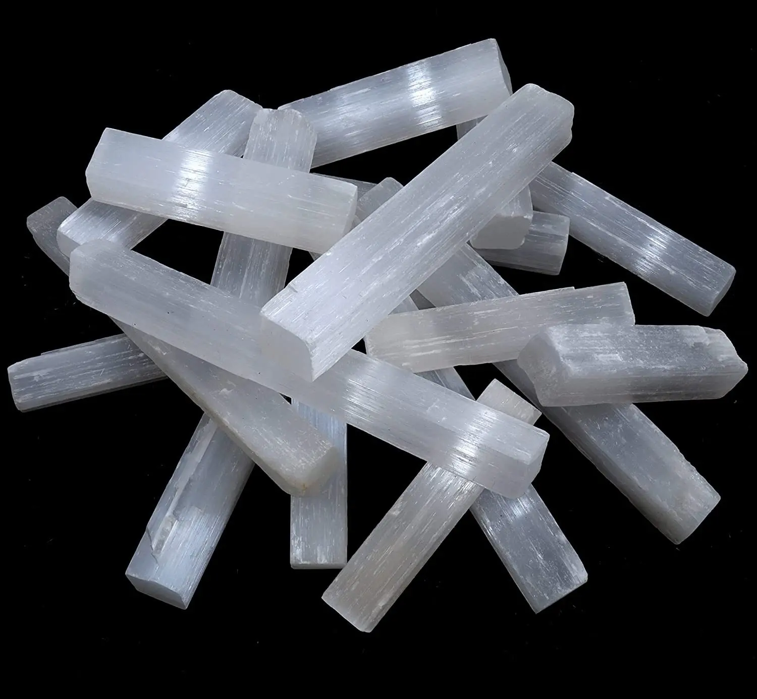 10pcs Natural Selenite Crystal Stick Chips Gypsum white Quartz Rough Minerals Specimen Point Healing Stone