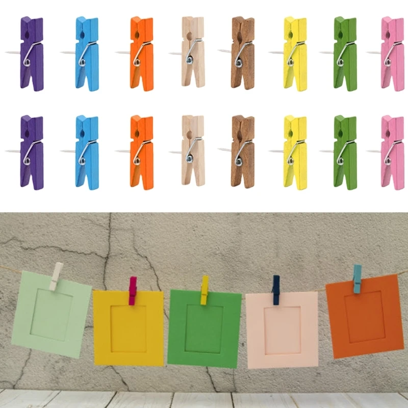 80/90 шт. кнопки с деревянным зажимом кнопка для доски объявлений пробковой