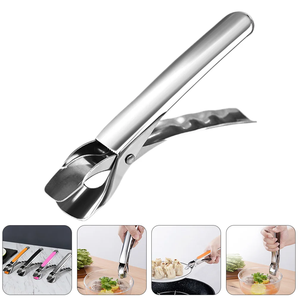 

2Pcs Practical Bowl Gripper Clips Stainless Steel Hot Plate Gripper Bowl Clamps