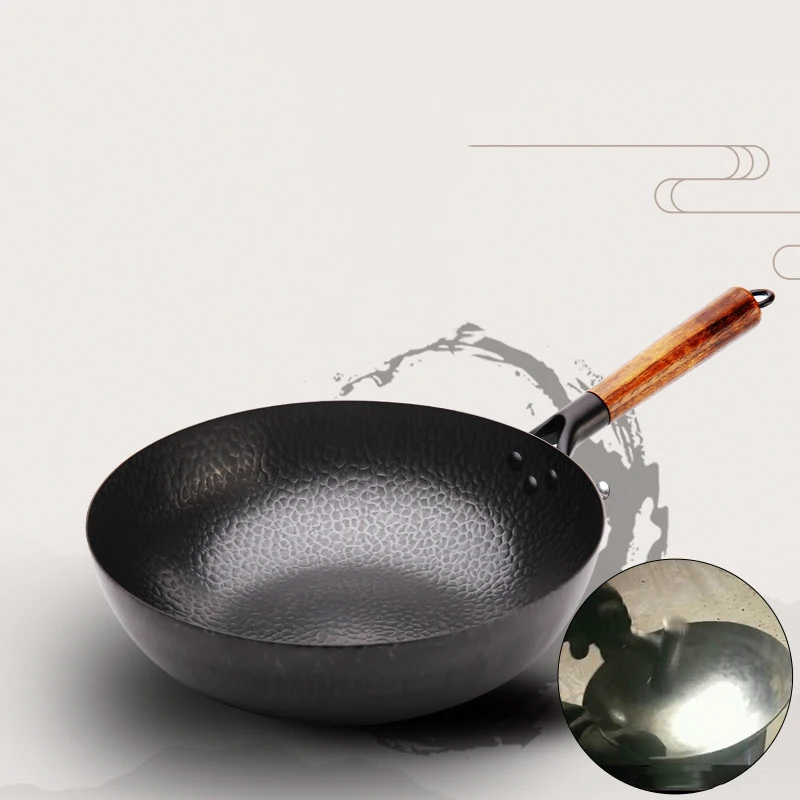 

Cauldron Non-stick Wok Cast Iron Thick Bottom Chinese Frying Pan Cover Cooking Pots Cozinha Induction Cooker Kitchen Cookware
