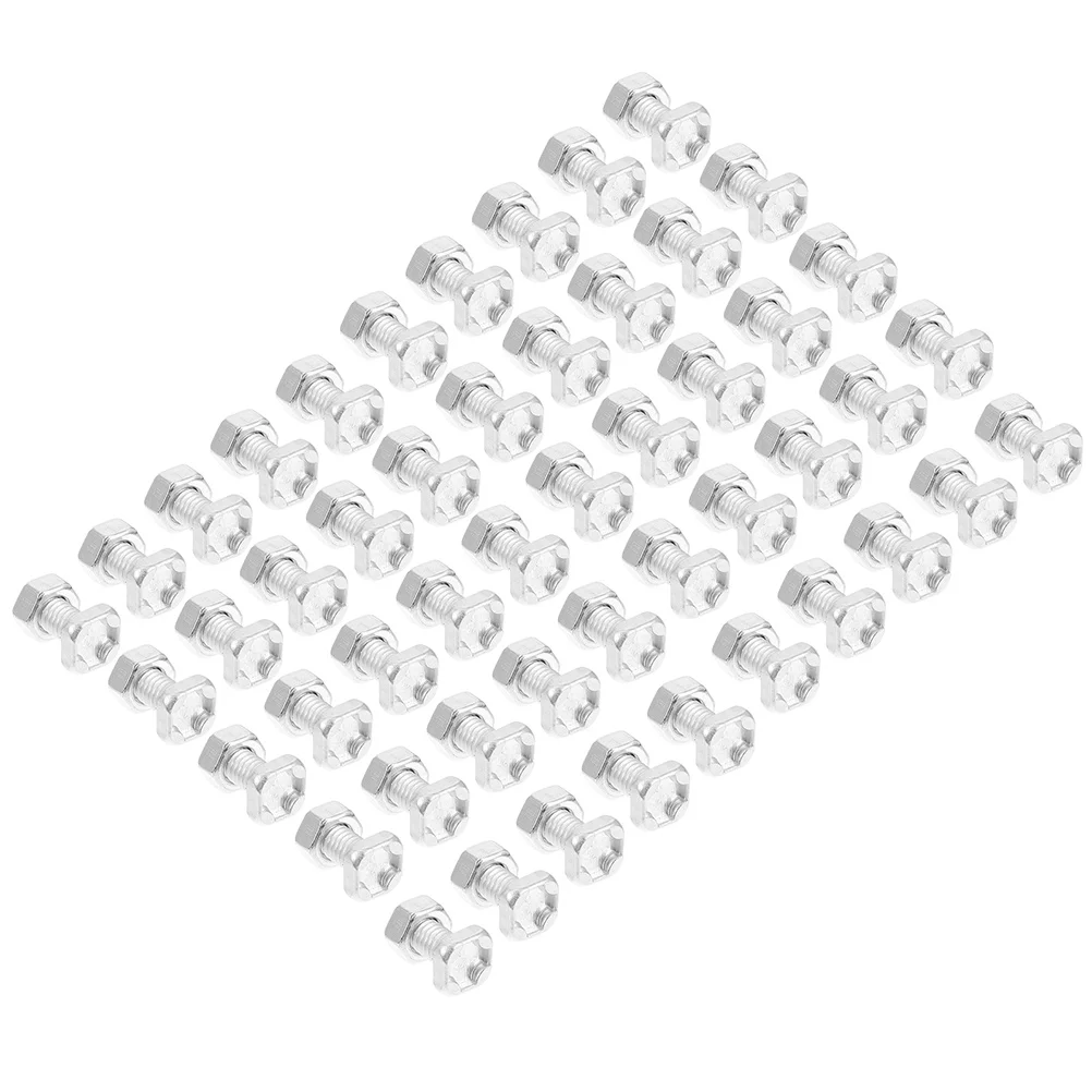

100 Sets Greenhouse Accessories Nuts Clamping Knobs Bolts Hex Aluminium Square Head Multipurpose Screws Screw-in