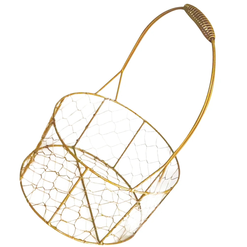

Wrought Iron Storage Basket Decorative Metallic Line Wire Wedding Flower Baskets