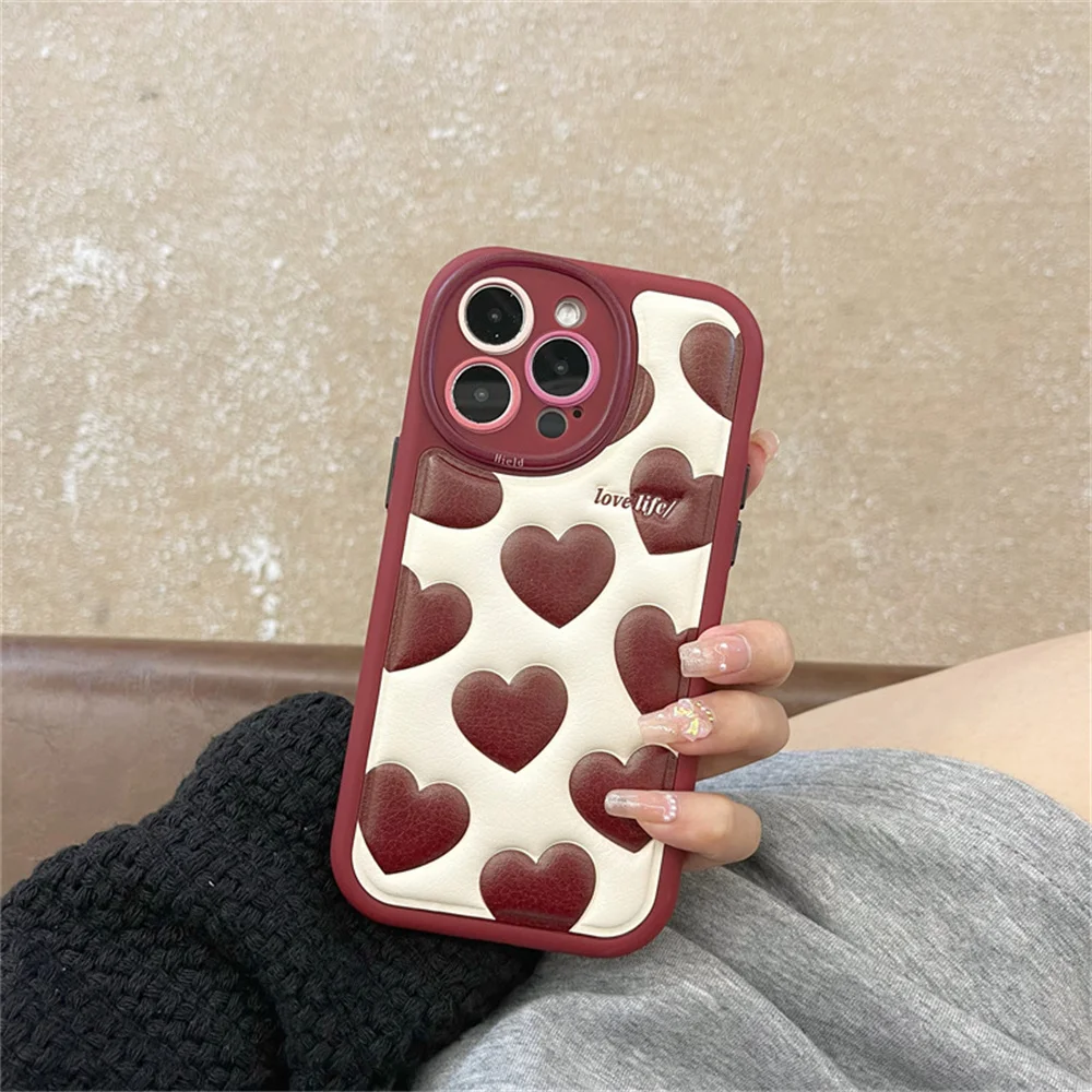 

Ins Style Small crowd Love Case Apple 14 iphone13/12/11 New Fashion Anti fall Air Cushion Case Student Woman Gift