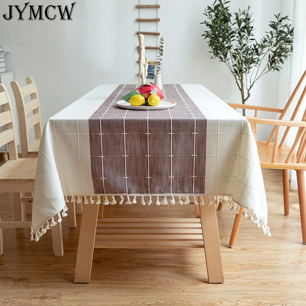 

Tassel Table Cloth Cotton and Linen tapete Rectangular Tablecloth for Table nappe de table Table Cover Tafelkleed mantel mesas