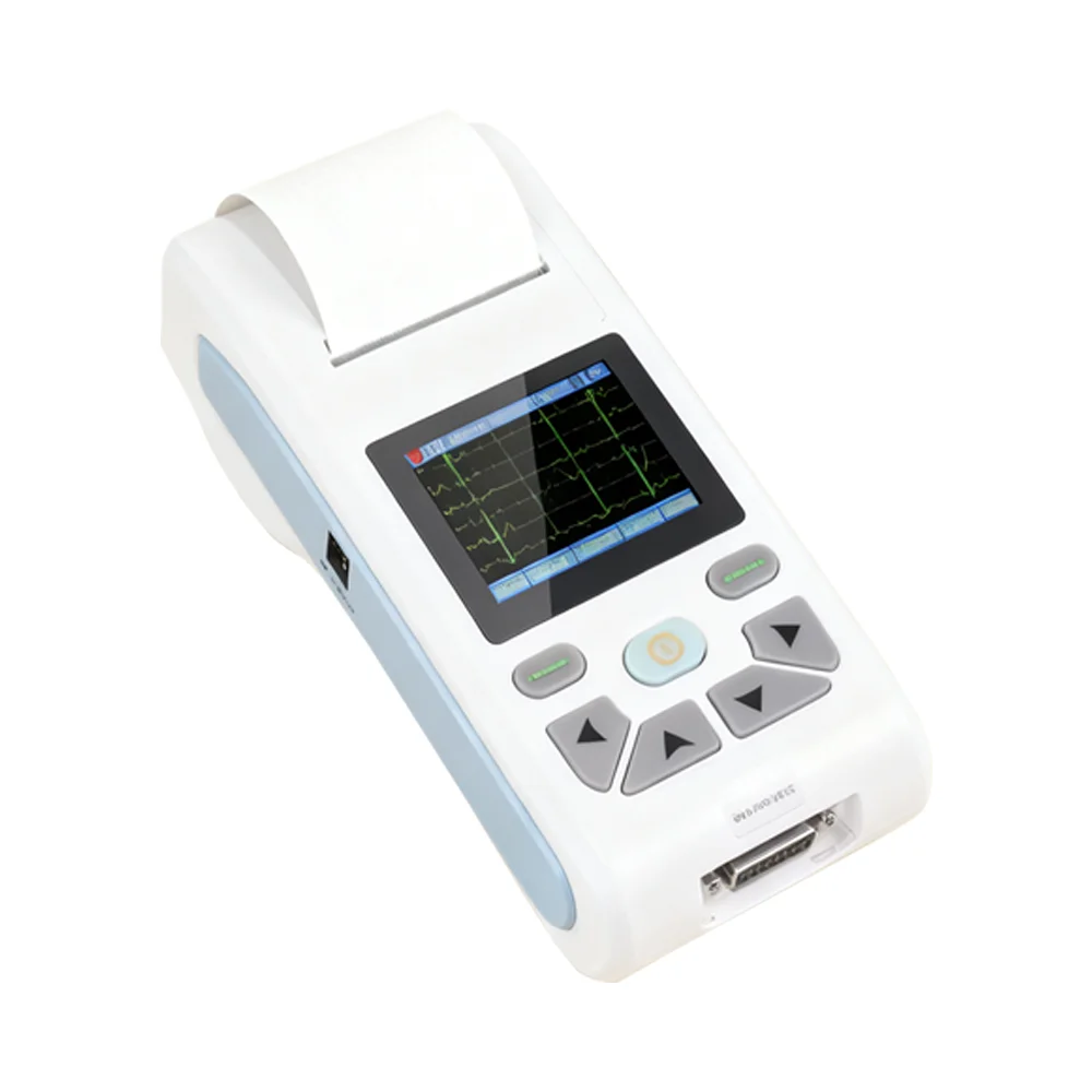 Фото Портативный цифровой электрокардиограф ECG90A с 12 каналами и сенсорным экраном, совместимый с ПО для ПК, для мониторинга ЭКГ №2
