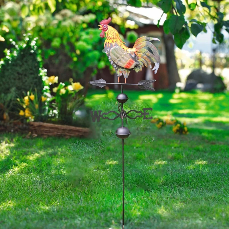 

Retro Durable Weather Vane Spinner Traditional Color Drawing Rooster Decoration Design Decoration Colorful