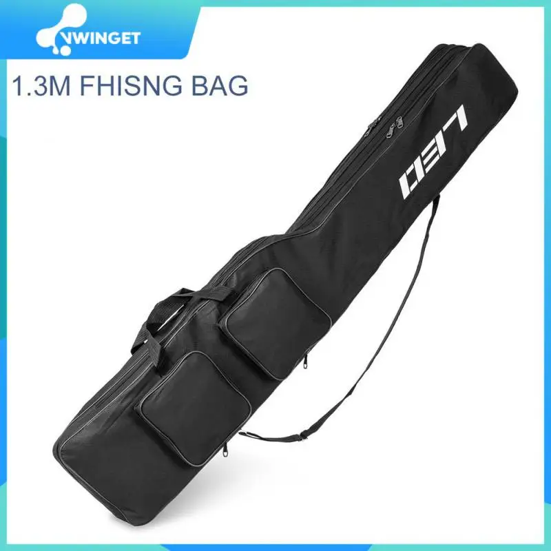 

Collapsible Oxford Cloth Fishing Rod Bag Double Layer Knife Shaped Big Belly Fishing Gear Pouch Zipped Case Fishing Tackle Bags