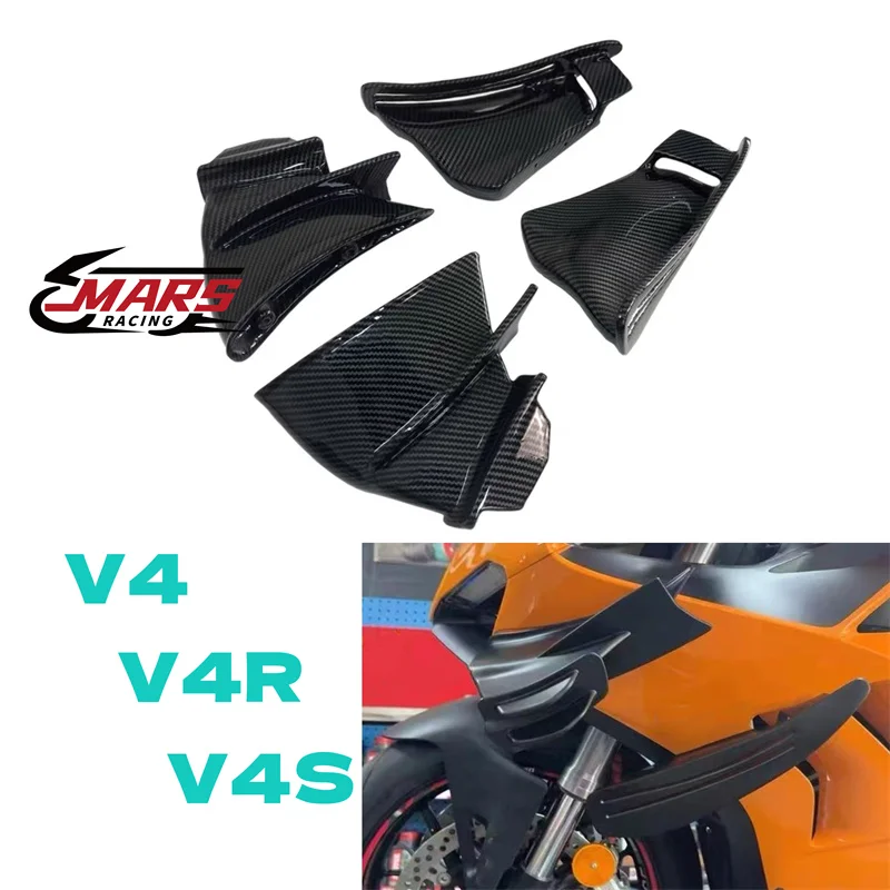 Фото Подходит для мотоциклов DUCATI Panigale V4, V4S, V4R 2018-2022 годов выпуска, аксессуары для мотоциклов, передний аэродинамический спойлер, динамическое крыло. №1