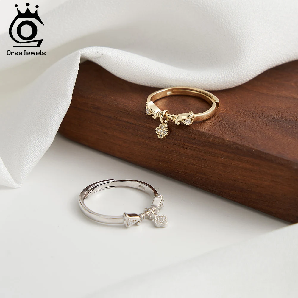 Кольцо ORSA JEWELS с подвеской из серебра 925 пробы фианитом