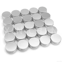 100 pcs empty silver aluminum tins cans screw top round candle spice jars with screw lid store containers 5g 10g 15g 20g 30g 50g