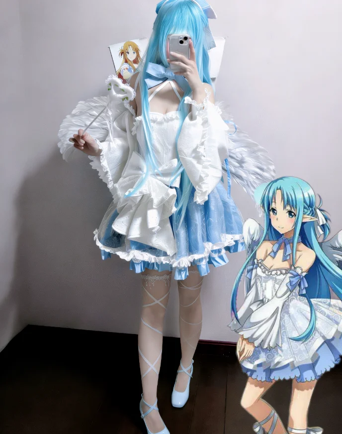 Фото Костюм Юки Асуны из аниме Sword Art Online (SAO) для косплея, наряд для Хэллоуина и карнавала, платье в стиле сладкой лолиты, униформа №1