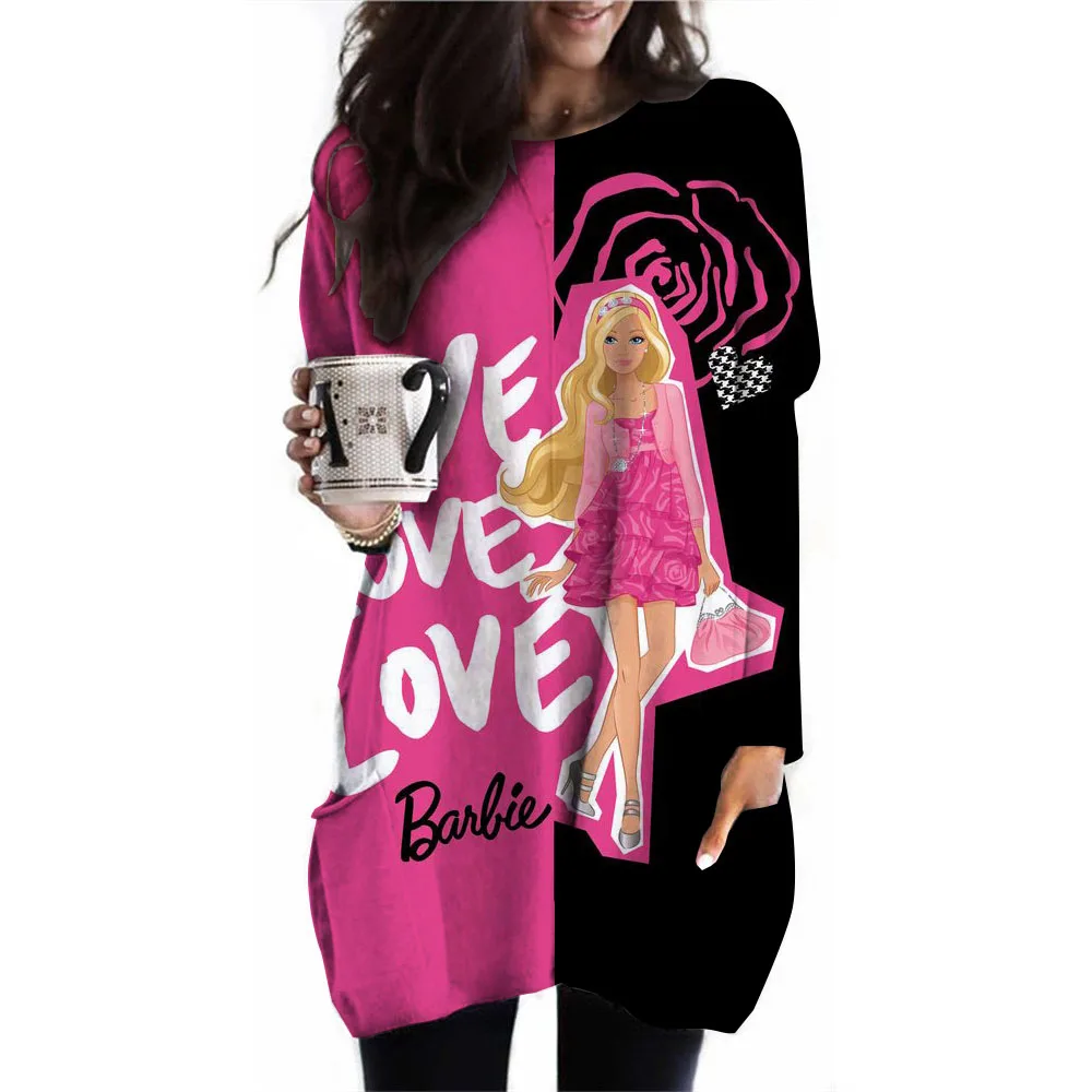 Новая толстовка с капюшоном 3D принтом Disney Барби Повседневная модная Толстовка Y2K