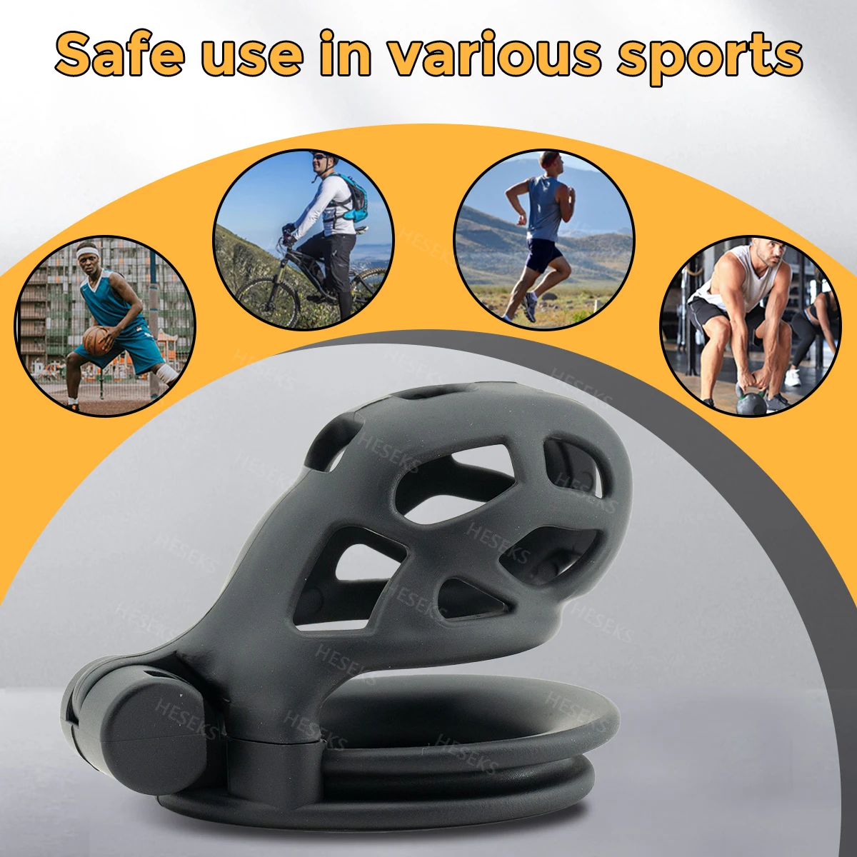 HESEKS 3D Print Мужская клетка целомудрия Набор анти-выкл. Запирающее кольцо для пениса