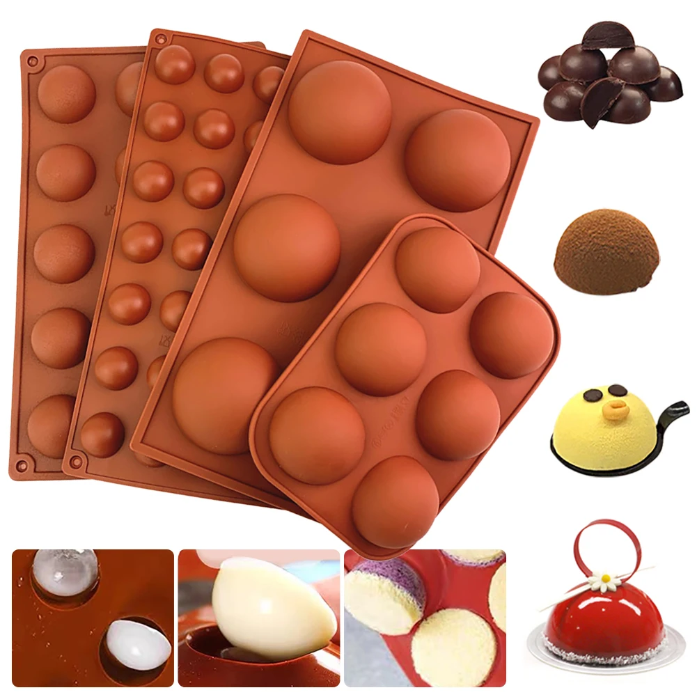 

Half Ball Pastry Silicone Mold Round Cake Chocolate Jelly Molds DIY Cake Decorating Tools Cake Baking Mould Kitchen Bakeware