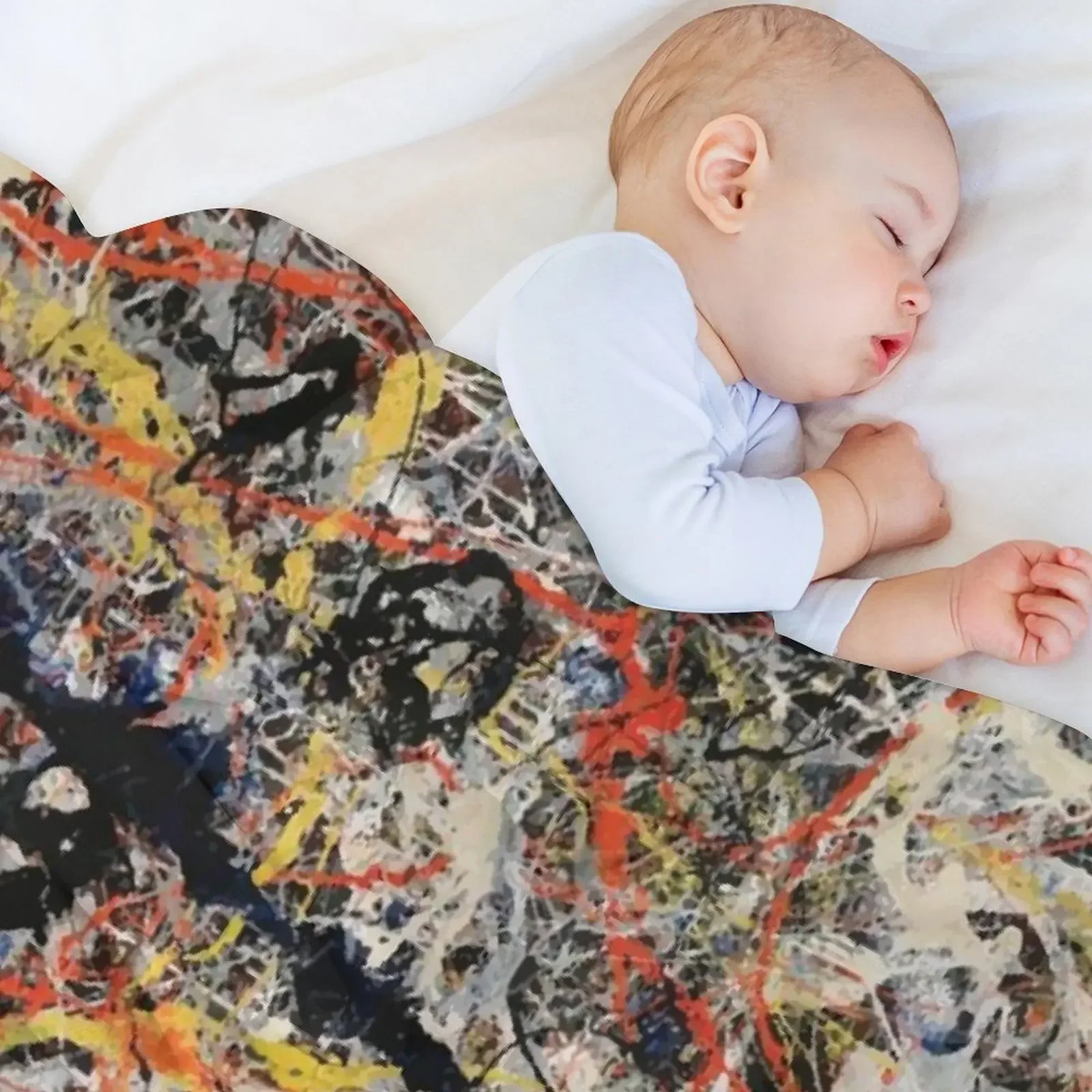 Jackson Pollack | СИНИЕ палочки одеяло пушистые Средние теплые одеяла