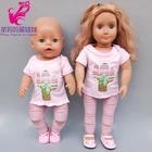 Наряд для маленьких кукол, розовая футболка, Короткие рваные штаны, 18 дюймов, Одежда для кукол для девочек, игрушки, аксессуары для кукол