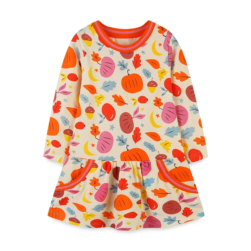 Детское платье с вышивкой пчелы длинным рукавом