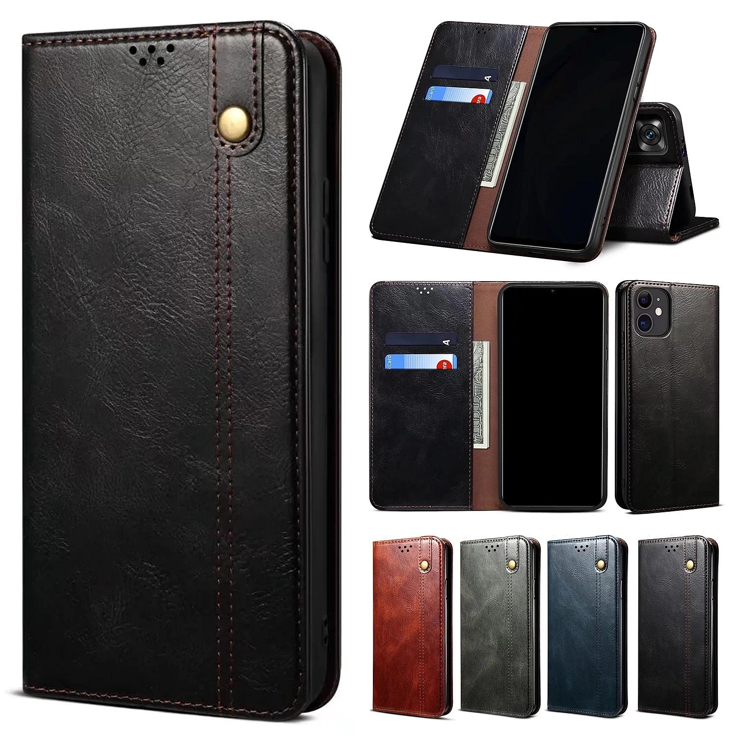 Роскошный чехол Crazy Horse для телефона Xiaomi Mi 11 11T Lite 12 12X 10i 11i 5G Poco X3 GT F3 NFC M3 M4 Pro