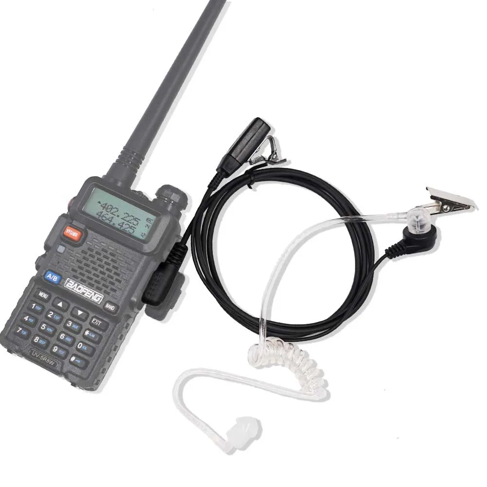 Air Acoustic Tube Headset for Walkie Talkie Baofeng Radio K Port Earphone PTT with Microphone for UV-5R 888s Earbuds Earpiece