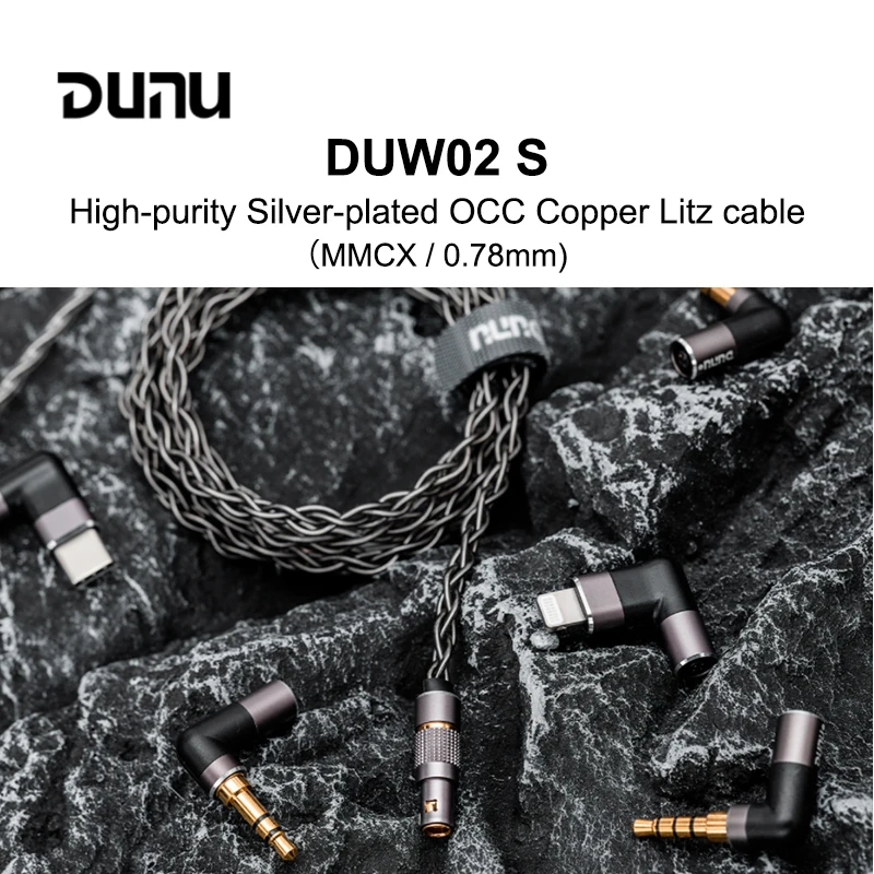 DUNU DUW-02S DUW02S Upgraded Earphone Cable High-purity Silver-plated OCC Copper Litz Wire for DK2001